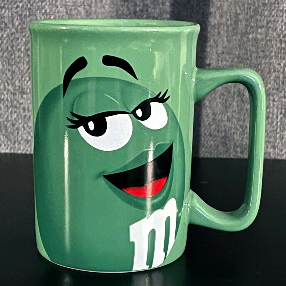 GREEN M&M Character Face Ceramic Coffee/Tea Mug 2011- 12 oz